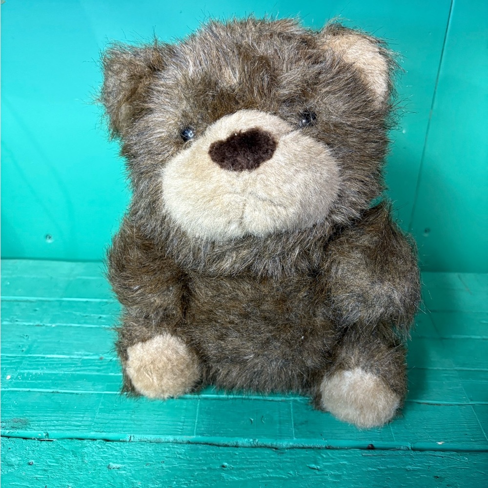 Vintage Wallace Berrie Cuddly Brown and Cream Plush Bear